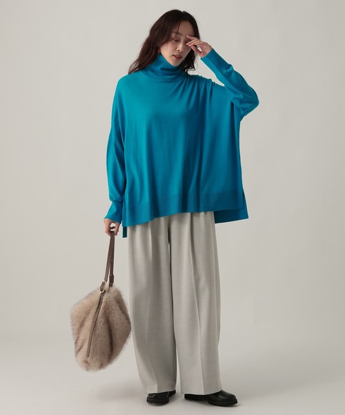 Elura（エルーラ）の「ハイネックポンチョニット/611690（ニット/セーター・レディース・ブラック/チャコールグレー/キャメル/ターコイズブルー・FREE）」の21枚目の写真