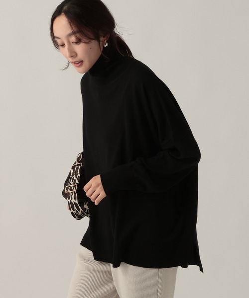 Elura（エルーラ）の「ハイネックポンチョニット/611690（ニット/セーター・レディース・ブラック/チャコールグレー/キャメル/ターコイズブルー・FREE）」の5枚目の写真