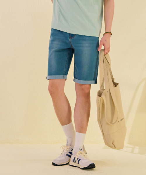 CHASECULT(チェイスカルト)の「男性Lトーンインバンディング5部デニムパンツ-DCRK2612E0D(その他パンツ・メンズ・スカイブルー・70/76/82/86)」の2枚目の写真