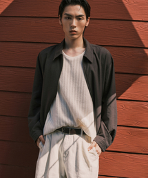 MUSINSA STANDARD（ムシンサスタンダード）の「リネンブレンドミニマルブルゾンジャケット[ガンメタル]（MA-1）」