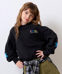 X-girl Stages | カラフルバックロゴプリント 切替トレーナー(スウェット)