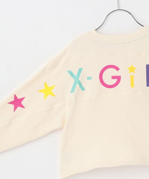X-girl Stages（エックスガールステージス）の「カラフルバックロゴプリント 切替トレーナー（スウェット・キッズ・アイボリー/ブラック・120cm/140cm/90cm/100cm/110cm/130cm）」の11枚目の写真