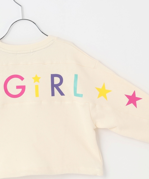 X-girl Stages（エックスガールステージス）の「カラフルバックロゴプリント 切替トレーナー（スウェット・キッズ・アイボリー/ブラック・120cm/140cm/90cm/100cm/110cm/130cm）」の12枚目の写真