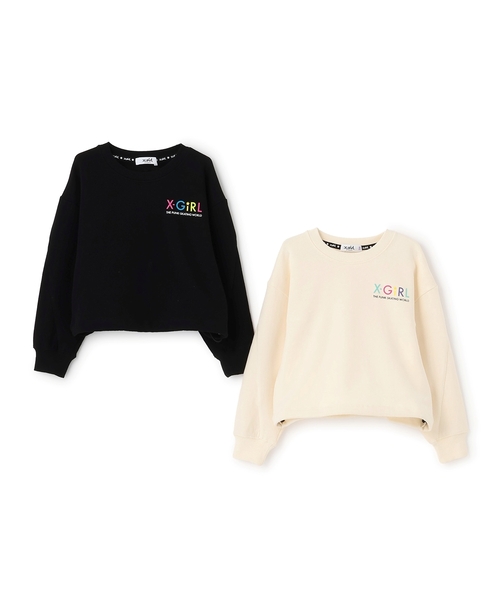 X-girl Stages（エックスガールステージス）の「カラフルバックロゴプリント 切替トレーナー（スウェット・キッズ・アイボリー/ブラック・120cm/140cm/90cm/100cm/110cm/130cm）」の15枚目の写真