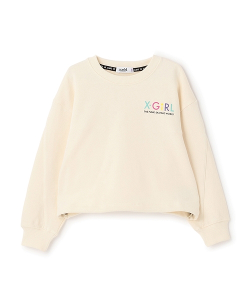 X-girl Stages（エックスガールステージス）の「カラフルバックロゴプリント 切替トレーナー（スウェット・キッズ・アイボリー/ブラック・120cm/140cm/90cm/100cm/110cm/130cm）」の16枚目の写真