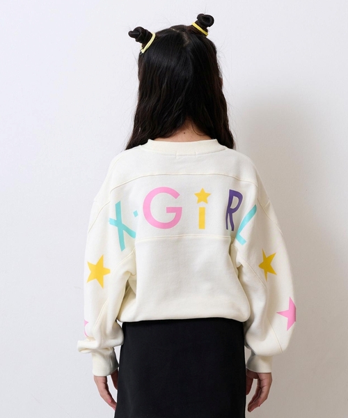 X-girl Stages（エックスガールステージス）の「カラフルバックロゴプリント 切替トレーナー（スウェット・キッズ・アイボリー/ブラック・120cm/140cm/90cm/100cm/110cm/130cm）」の19枚目の写真
