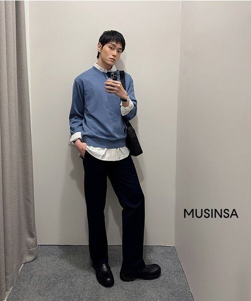 MUSINSA STANDARD（ムシンサスタンダード）の「リラックスドスリーピンストライプポプリンシャツ [アイボリー/ブラック]（シャツ/ブラウス・メンズ・その他・SMALL/MEDIUM/LARGE/X-LARGE/XX-LARGE）」の11枚目の写真