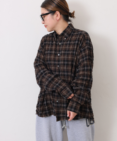 シャーリングチェック Big-BD-シャツ（シャツ/ブラウス）｜JOURNAL