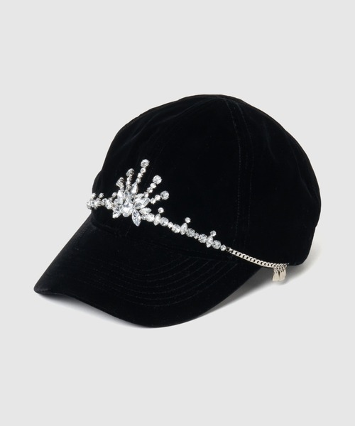 tanakadaisuke(タナカダイスケ)の「【tanakadaisuke/タナカダイスケ】bijou tiara velvet cap/ビジューティアラベルベットキャップ(キャップ・レディース・ブラック・FREE)」の15枚目の写真
