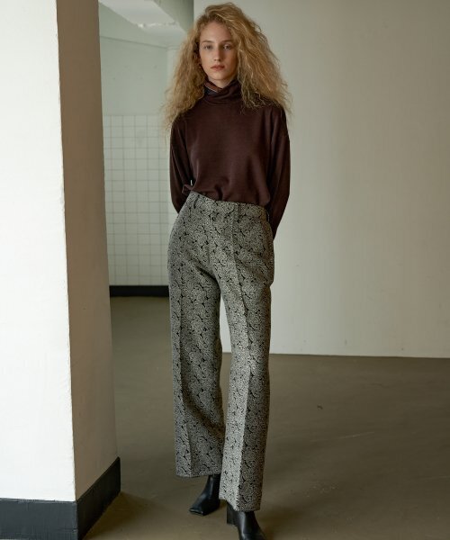 TRIP LE SENS（トリップ ル センス）の「[BELT SET] EXCLUSIVE PAISLEY JACQUARD WIDE SLACKS_BLACK（スラックス・レディース・その他・LARGE/MEDIUM/SMALL）」の3枚目の写真