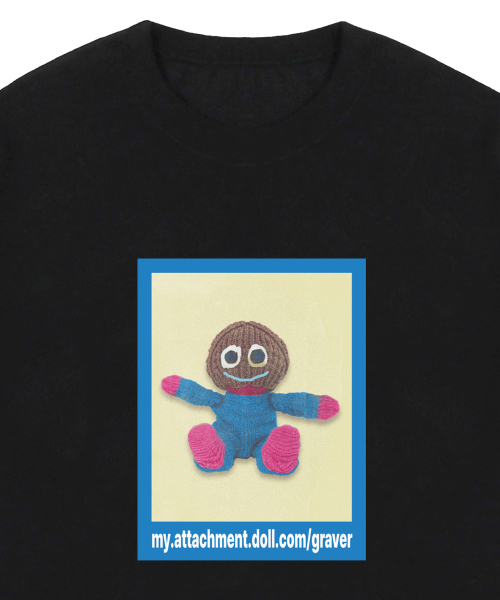 GRAVER（グレーバー）の「[ユニセックス]FOOL DOLL ブルーボックス半袖Tシャツ_ブラック（Tシャツ/カットソー・レディース・ブラック・SMALL/MEDIUM/LARGE）」の3枚目の写真