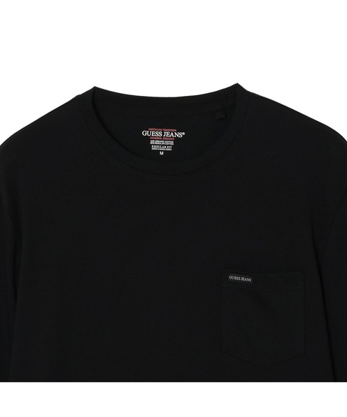 GUESS JEANS(ゲスジーンズ)の「GUESS JEANS Long Sleeves Crew Neck Regular Poket Tee 長袖Tシャツ(Tシャツ/カットソー・メンズ・ホワイト/ブラック・MEDIUM/SMALL/X-LARGE/LARGE)」の7枚目の写真