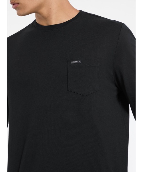 GUESS JEANS(ゲスジーンズ)の「GUESS JEANS Long Sleeves Crew Neck Regular Poket Tee 長袖Tシャツ(Tシャツ/カットソー・メンズ・ホワイト/ブラック・MEDIUM/SMALL/X-LARGE/LARGE)」の16枚目の写真