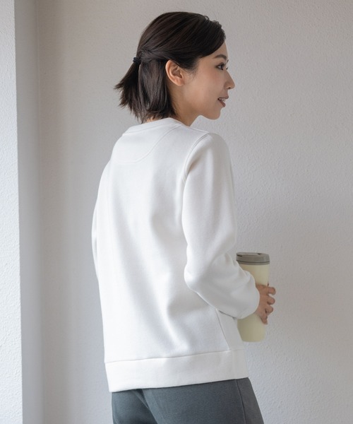 K-SWISS(ケースイス)の「【K-SWISS/ケースイス】裏起毛スウェットクルートレーナー/長袖 無地 ロゴ刺繍 スポーツカジュアル(スウェット・レディース・ブラック/アイボリー/チャコールグレー/ベージュ・LARGE/X-LARGE/MEDIUM)」の12枚目の写真