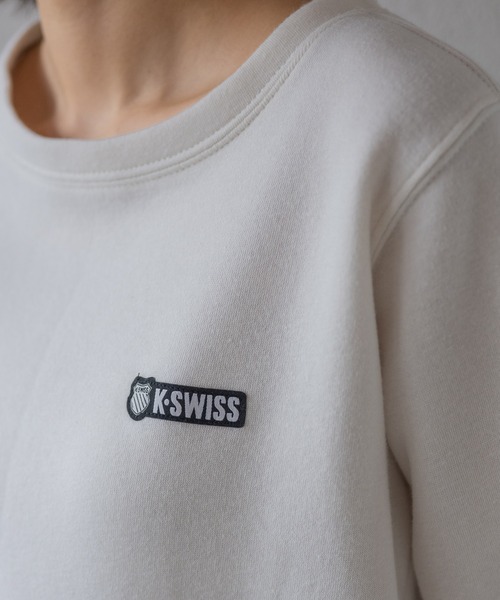 K-SWISS(ケースイス)の「【K-SWISS/ケースイス】裏起毛スウェットクルートレーナー/長袖 無地 ロゴ刺繍 スポーツカジュアル(スウェット・レディース・ブラック/アイボリー/チャコールグレー/ベージュ・LARGE/X-LARGE/MEDIUM)」の14枚目の写真
