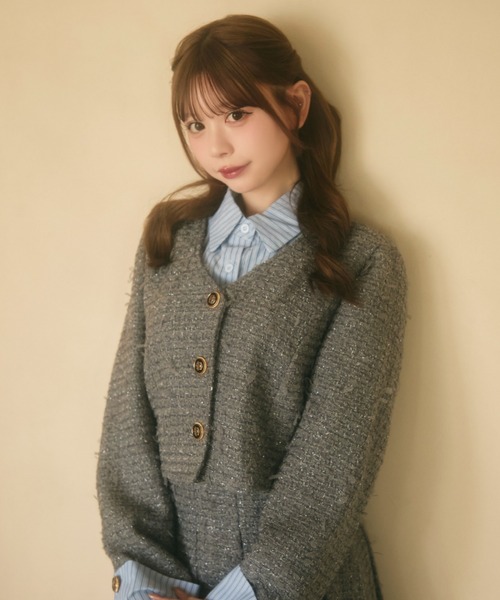 セール】ラメツイードジャケット＆プリーツスカート セットアップ