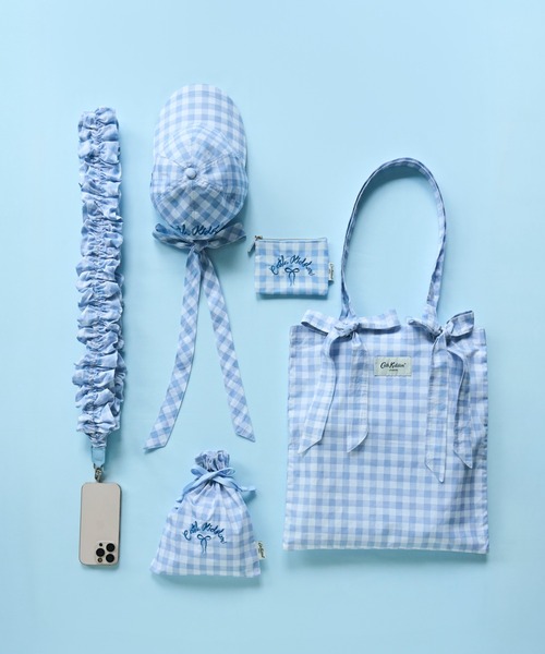 Cath Kidston(キャスキッドソン)の「ギャザーショルダーストラップ Painted Gingham(スマホグッズ・レディース・ネイビー/ピンク/サックスブルー・FREE)」の5枚目の写真