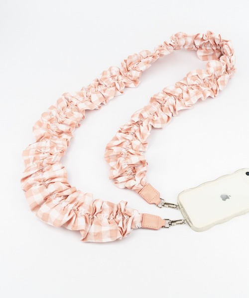 ギャザーショルダーストラップ Painted Gingham（スマホグッズ）｜Cath