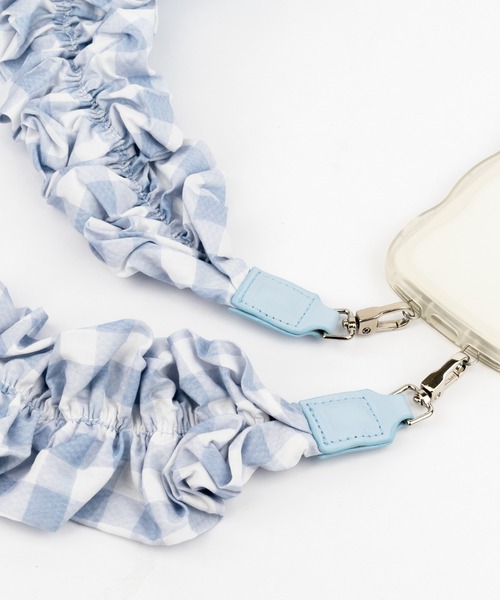 Cath Kidston(キャスキッドソン)の「ギャザーショルダーストラップ Painted Gingham(スマホグッズ・レディース・ネイビー/ピンク/サックスブルー・FREE)」の10枚目の写真