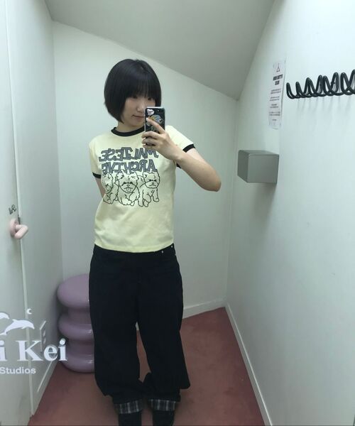 WaiKei（ワイケイ）の「チェックアプリケロールアップコットンパンツブラック（その他パンツ・レディース・その他・1/2/4/3）」の9枚目の写真
