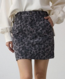 AZUL by moussy | AZUL DENIM 起毛ツイルレオパードミニ(デニムスカート)