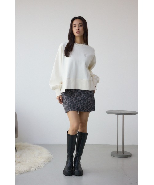 AZUL by moussy（アズールバイマウジー）の「AZUL DENIM 起毛ツイルレオパードミニ（デニムスカート・レディース・ブラック系その他/ブラウン系その他・SMALL/MEDIUM）」の7枚目の写真