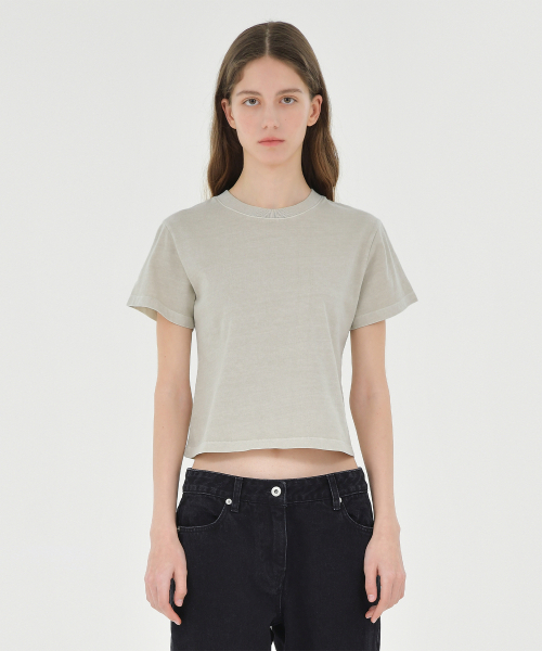 BROWNYARD(ブラウンヤード)の「W ウォッシュドベイビーティーシャツ, ウォッシュドベージュ(Tシャツ/カットソー・レディース・その他・1/2)」の3枚目の写真