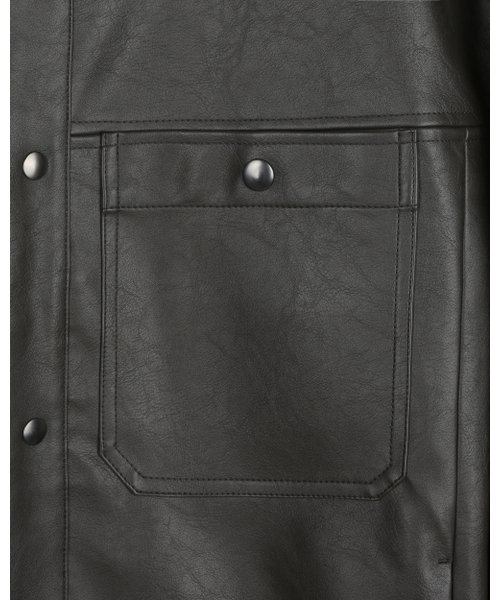 BESLOW(ビースロー)の「VEGAN LEATHER STAND COLLAR JACKET DARK MOCHA(ライダースジャケット・メンズ・その他・SMALL/MEDIUM/LARGE/X-LARGE)」の16枚目の写真