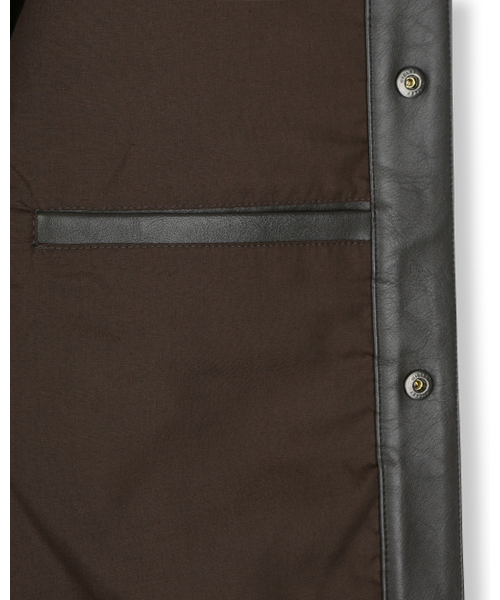 BESLOW(ビースロー)の「VEGAN LEATHER STAND COLLAR JACKET DARK MOCHA(ライダースジャケット・メンズ・その他・SMALL/MEDIUM/LARGE/X-LARGE)」の9枚目の写真