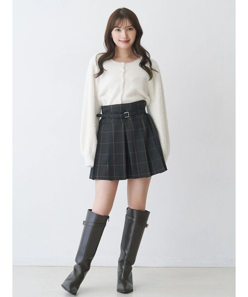 MERCURYDUO（マーキュリーデュオ）の「ミニシャギークルーネックカーディガン（カーディガン/ボレロ・レディース・ブルー/アイボリー・FREE）」の5枚目の写真