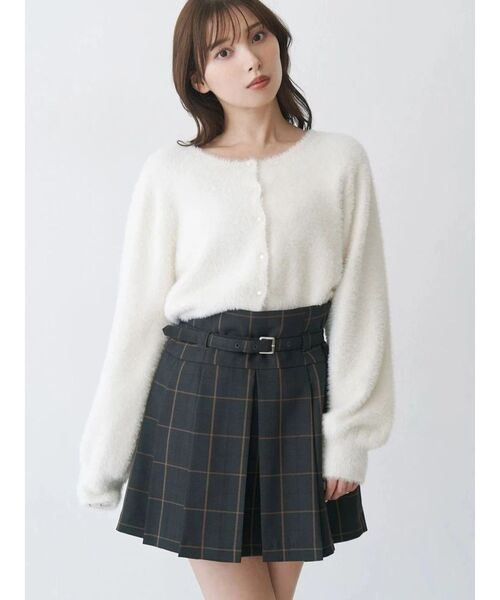 MERCURYDUO（マーキュリーデュオ）の「ミニシャギークルーネックカーディガン（カーディガン/ボレロ・レディース・ブルー/アイボリー・FREE）」の6枚目の写真