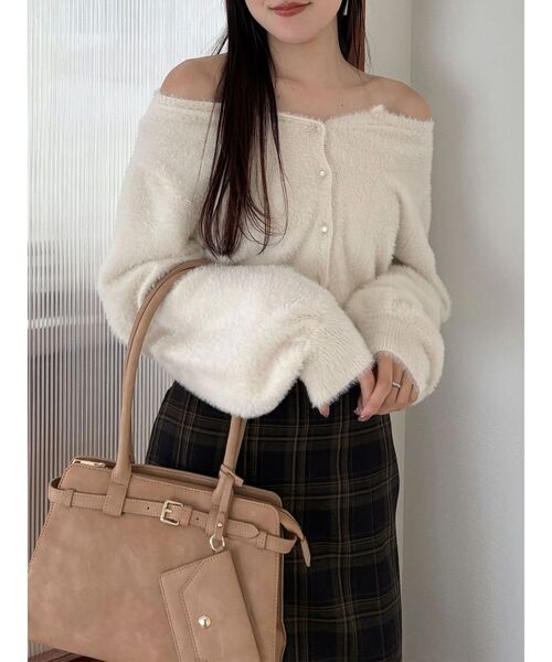 MERCURYDUO（マーキュリーデュオ）の「ミニシャギークルーネックカーディガン（カーディガン/ボレロ・レディース・ブルー/アイボリー・FREE）」の10枚目の写真