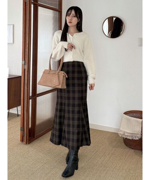 MERCURYDUO（マーキュリーデュオ）の「ミニシャギークルーネックカーディガン（カーディガン/ボレロ・レディース・ブルー/アイボリー・FREE）」の11枚目の写真