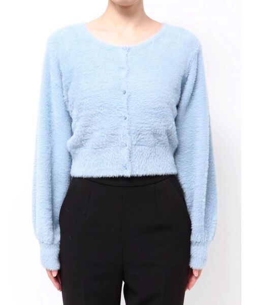 MERCURYDUO（マーキュリーデュオ）の「ミニシャギークルーネックカーディガン（カーディガン/ボレロ・レディース・ブルー/アイボリー・FREE）」の21枚目の写真