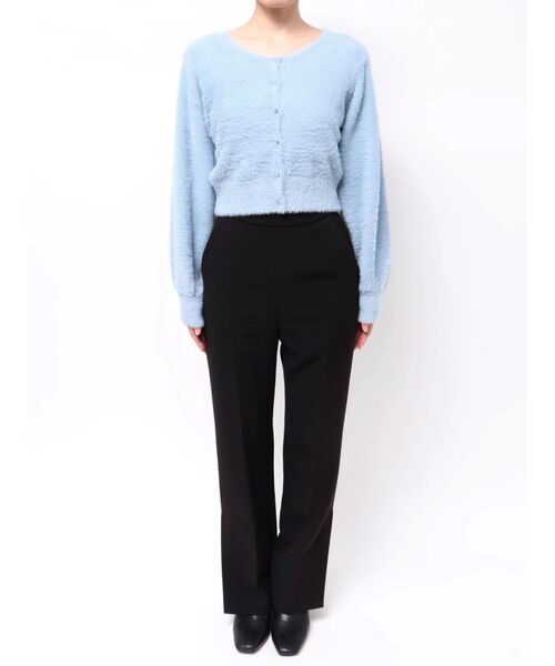 MERCURYDUO（マーキュリーデュオ）の「ミニシャギークルーネックカーディガン（カーディガン/ボレロ・レディース・ブルー/アイボリー・FREE）」の3枚目の写真