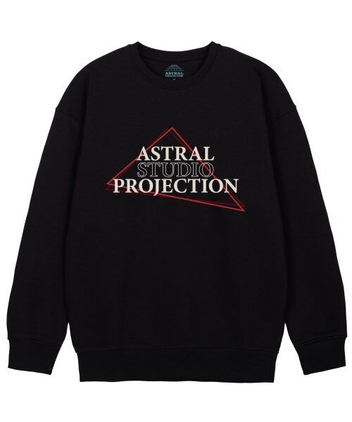 ASTRAL PROJECTION(アストラルプロジェクション)の「トライアングルロゴレタリングルーズフィットスウェットシャツ_ブラック(スウェット・メンズ・その他・LARGE/MEDIUM/X-LARGE/XX-LARGE)」の1枚目の写真