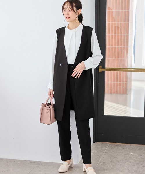 Honeys（ハニーズ）の「【ストレッチ・ウォッシャブル・イージーケア】ロングジレ（ベスト・レディース・ネイビー/ライトグレー系2/ライトグレー系1/ブラック・3L/L/LL/M/S）」の7枚目の写真