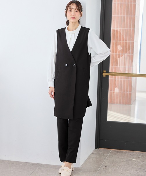 Honeys（ハニーズ）の「【ストレッチ・ウォッシャブル・イージーケア】ロングジレ（ベスト・レディース・ネイビー/ライトグレー系2/ライトグレー系1/ブラック・3L/L/LL/M/S）」の8枚目の写真