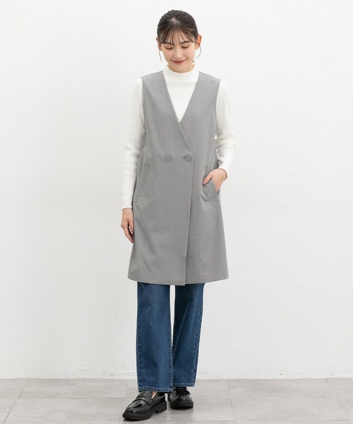 Honeys（ハニーズ）の「【ストレッチ・ウォッシャブル・イージーケア】ロングジレ（ベスト・レディース・ネイビー/ライトグレー系2/ライトグレー系1/ブラック・3L/L/LL/M/S）」の17枚目の写真