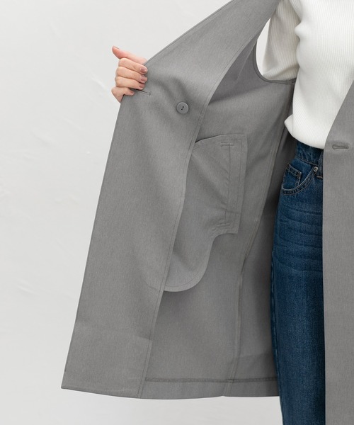 Honeys（ハニーズ）の「【ストレッチ・ウォッシャブル・イージーケア】ロングジレ（ベスト・レディース・ネイビー/ライトグレー系2/ライトグレー系1/ブラック・3L/L/LL/M/S）」の19枚目の写真