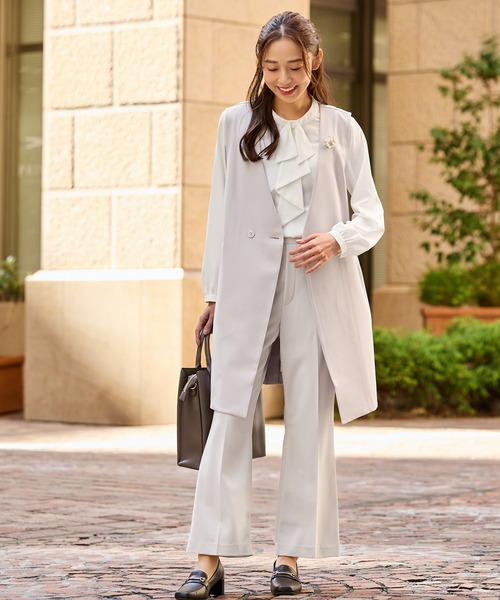 Honeys（ハニーズ）の「【ストレッチ・ウォッシャブル・イージーケア】ロングジレ（ベスト・レディース・ネイビー/ライトグレー系2/ライトグレー系1/ブラック・3L/L/LL/M/S）」の20枚目の写真