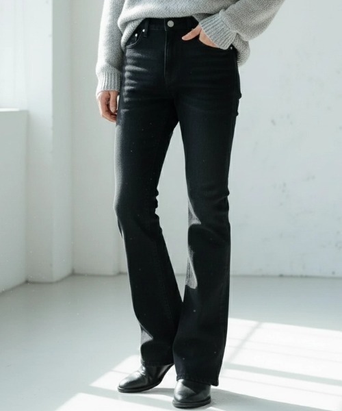 A'GEM/9 × .kom 『BENUSTA/ベヌスタ』 BLACK FLARE DENIM/ブラック