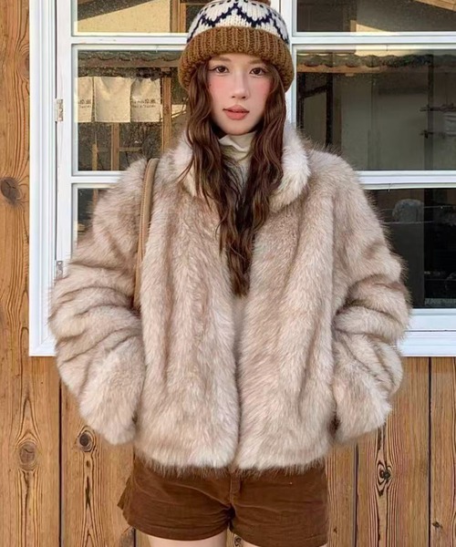 セール】【秋冬新作】2WAY袖/ふわもこフェイクファージャケット（T
