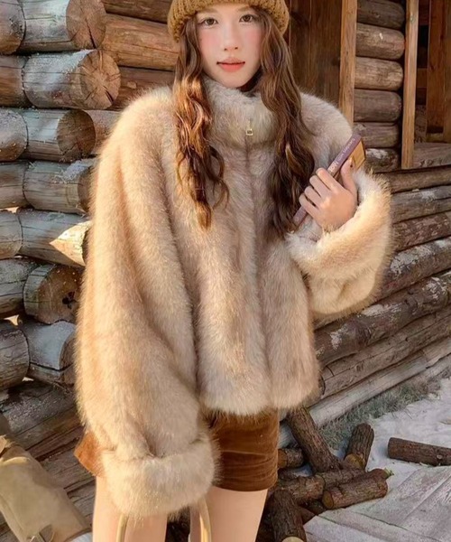 セール】【秋冬新作】2WAY袖/ふわもこフェイクファージャケット（T