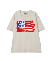 BY.L（バイエル）の「Pretzel Flag Short Sleeve T-Shirt Cream（Tシャツ/カットソー）」