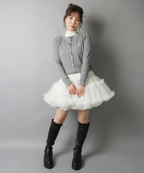 SPINNS（スピンズ）の「ペインターフリルミニスカート（スカート・レディース・チャコール/ブラック/オフホワイト・ONESIZE）」の12枚目の写真