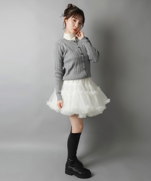 SPINNS（スピンズ）の「ペインターフリルミニスカート（スカート・レディース・チャコール/ブラック/オフホワイト・ONESIZE）」の15枚目の写真