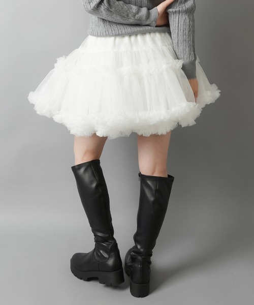 SPINNS（スピンズ）の「ペインターフリルミニスカート（スカート・レディース・チャコール/ブラック/オフホワイト・ONESIZE）」の7枚目の写真