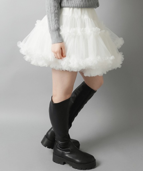 SPINNS（スピンズ）の「ペインターフリルミニスカート（スカート・レディース・チャコール/ブラック/オフホワイト・ONESIZE）」の6枚目の写真