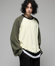 HEDER HELEN（ヘダーヘレン）の「VTG Waffle color effects khaki（ニット/セーター）」